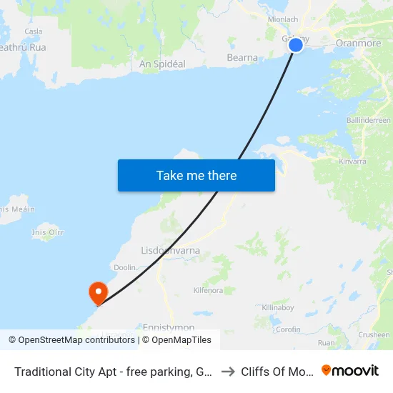 Traditional City Apt - free parking, Galway to Cliffs Of Moher map