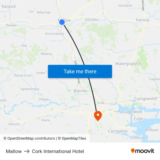 Mallow to Cork International Hotel map