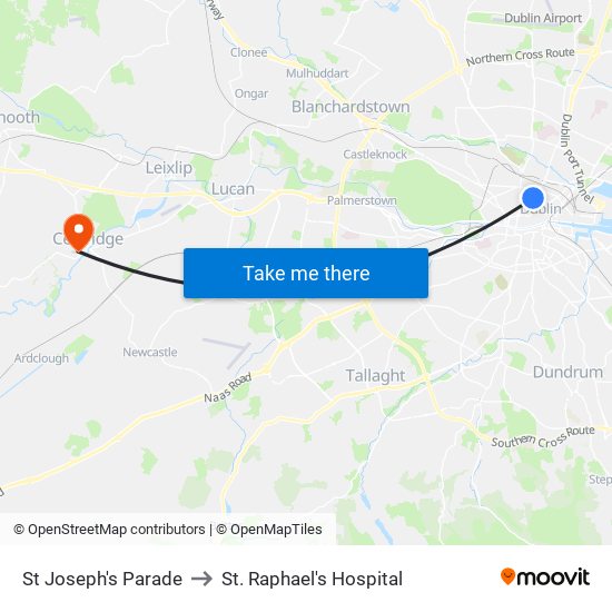 St Joseph's Parade to St. Raphael's Hospital map