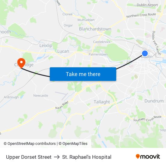 Upper Dorset Street to St. Raphael's Hospital map