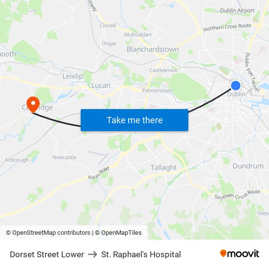 Dorset Street Lower to St. Raphael's Hospital map