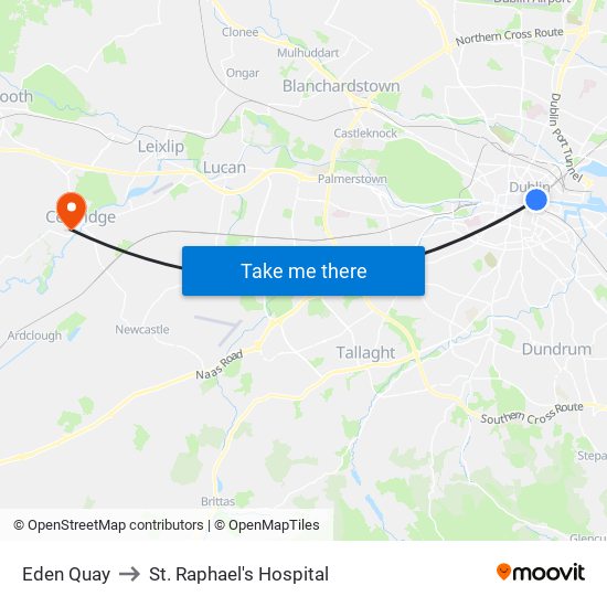 Eden Quay to St. Raphael's Hospital map