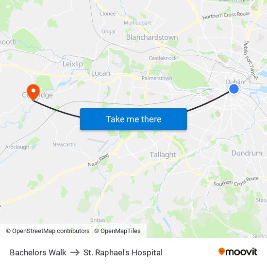 Bachelors Walk to St. Raphael's Hospital map