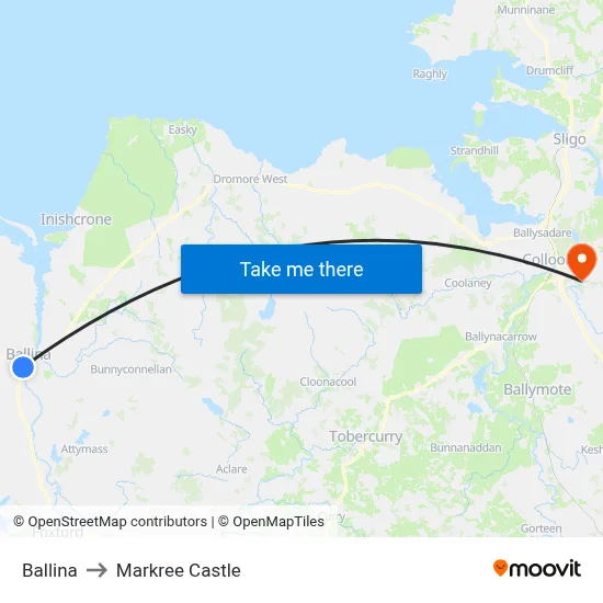 Ballina to Markree Castle map