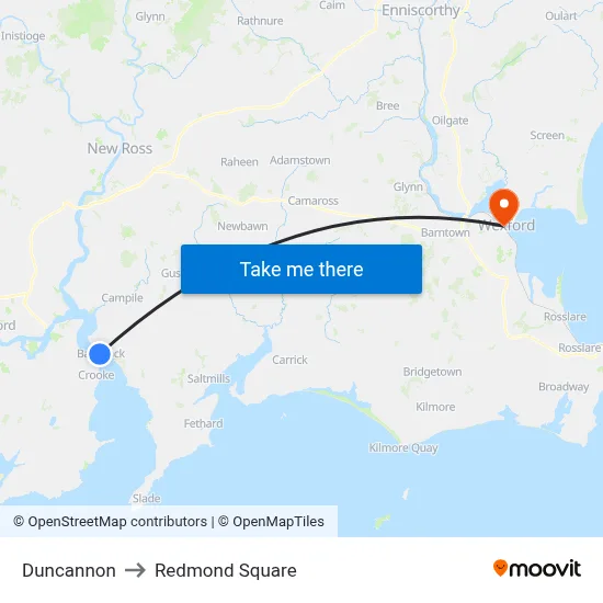 Duncannon to Redmond Square map