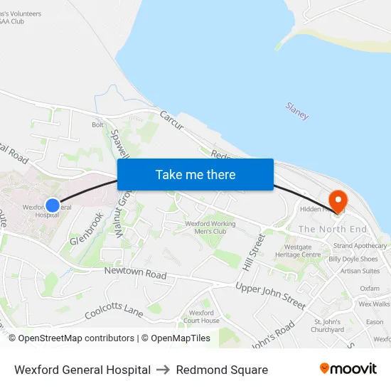 Wexford General Hospital to Redmond Square map