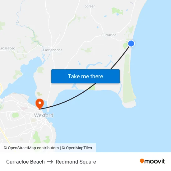 Curracloe Beach to Redmond Square map