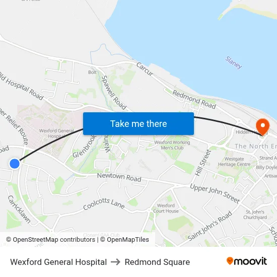 Wexford General Hospital to Redmond Square map