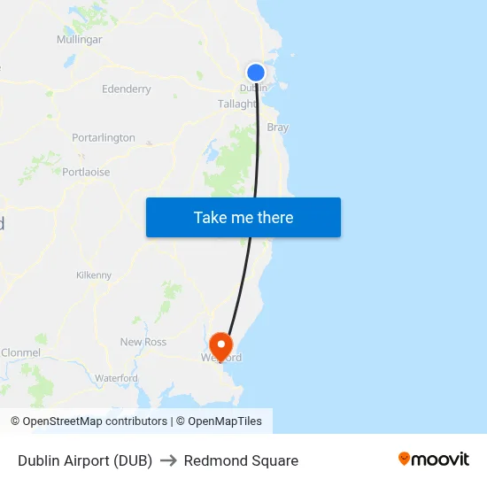 Dublin Airport (DUB) to Redmond Square map