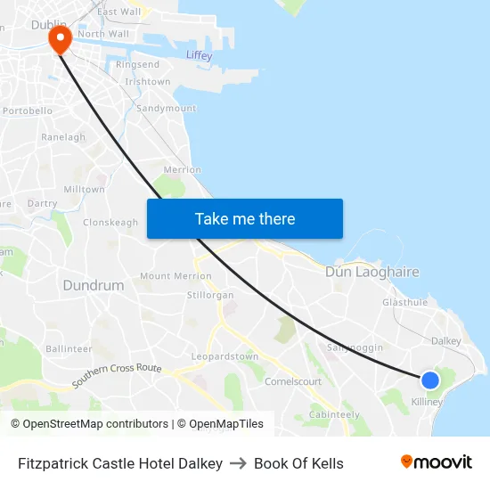 Fitzpatrick Castle Hotel Dalkey to Book Of Kells map