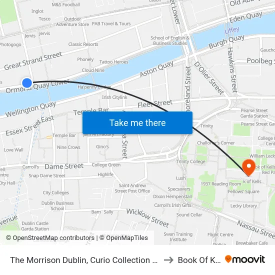 The Morrison Dublin, Curio Collection by Hilton to Book Of Kells map