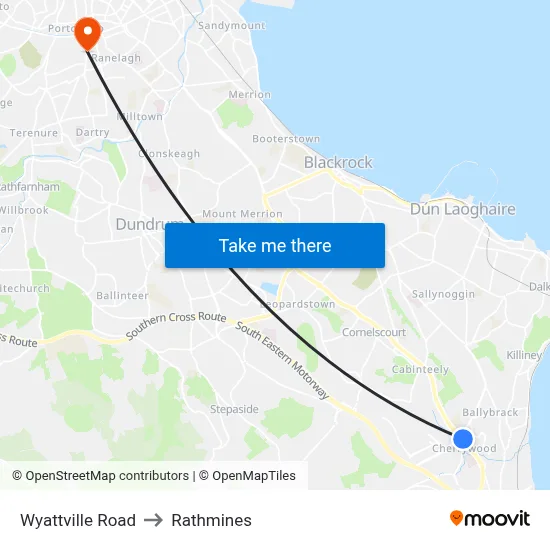 Wyattville Road to Rathmines map
