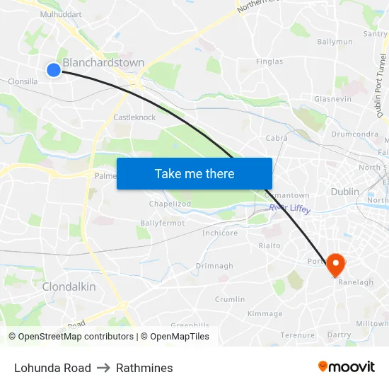 Lohunda Road to Rathmines map