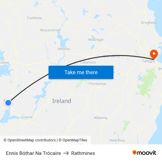 Ennis Bóthar Na Trócaire to Rathmines map