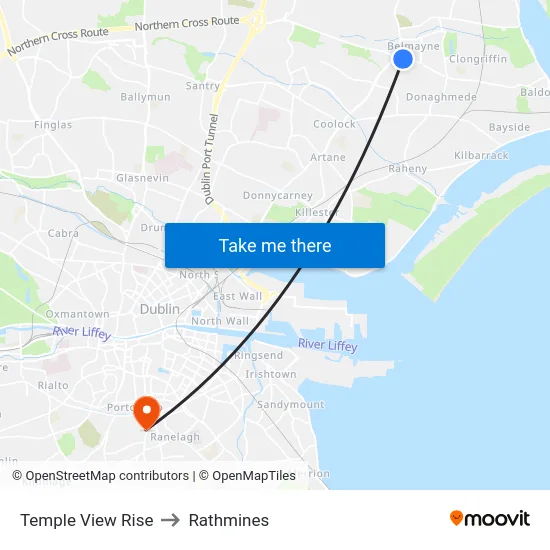 Temple View Rise to Rathmines map