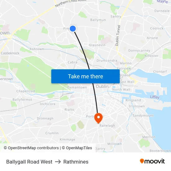 Ballygall Road West to Rathmines map