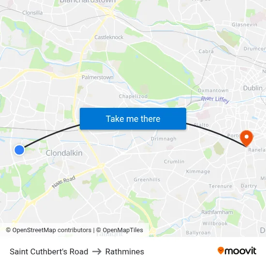 Saint Cuthbert's Road to Rathmines map