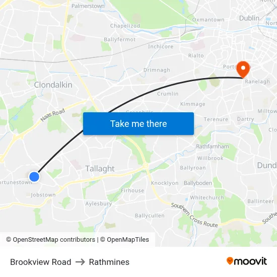 Brookview Road to Rathmines map