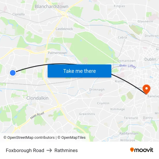 Foxborough Road to Rathmines map