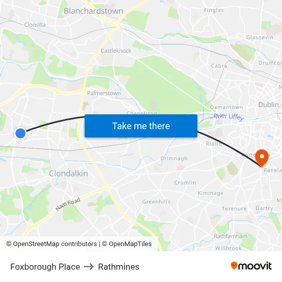 Foxborough Place to Rathmines map