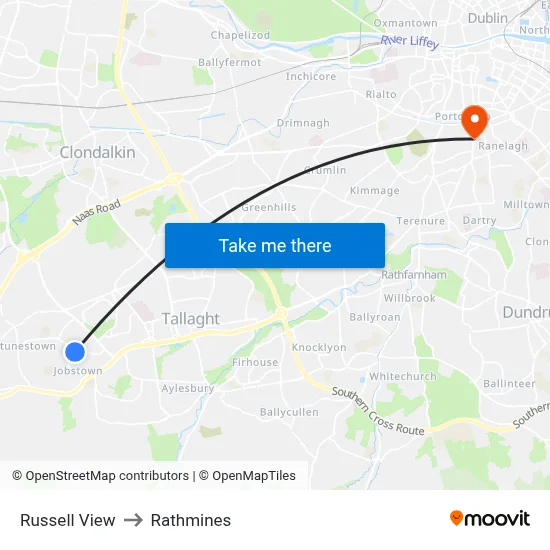 Russell View to Rathmines map