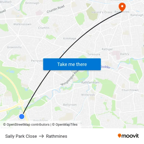 Sally Park Close to Rathmines map