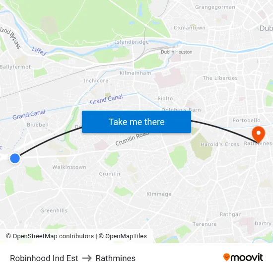 Robinhood Ind Est to Rathmines map