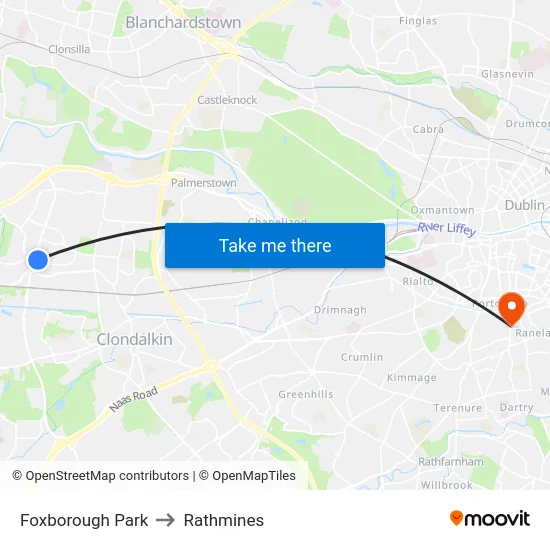 Foxborough Park to Rathmines map