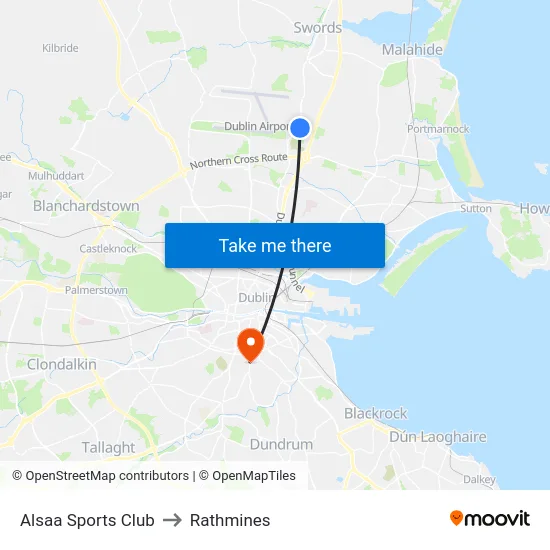 Alsaa Sports Club to Rathmines map