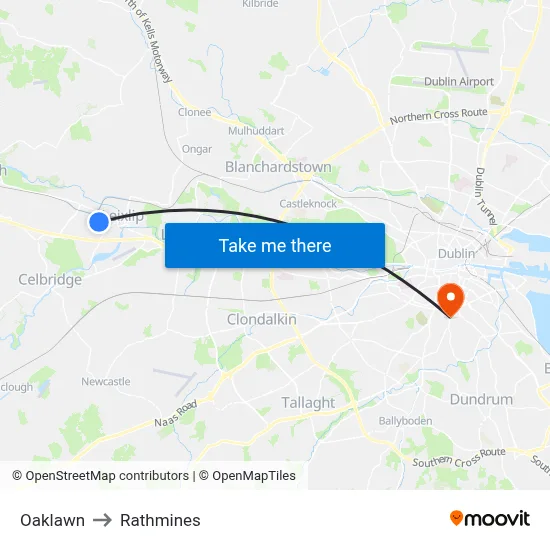 Oaklawn to Rathmines map