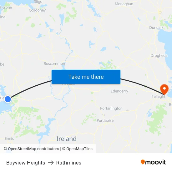 Bayview Heights to Rathmines map
