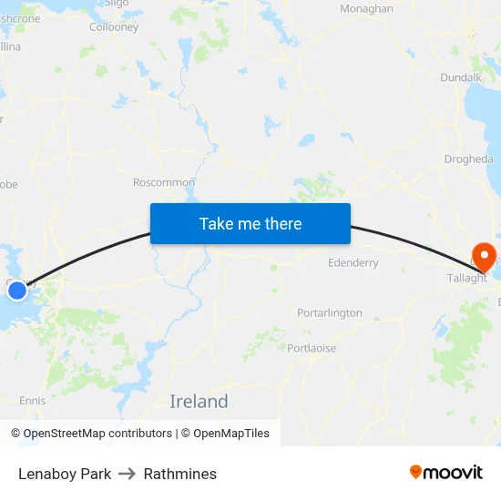 Lenaboy Park to Rathmines map