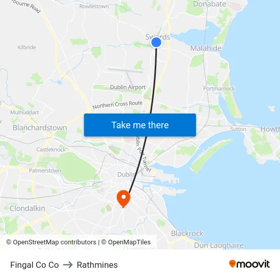 Fingal Co Co to Rathmines map