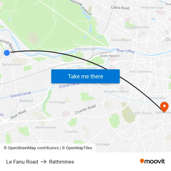 Le Fanu Road to Rathmines map