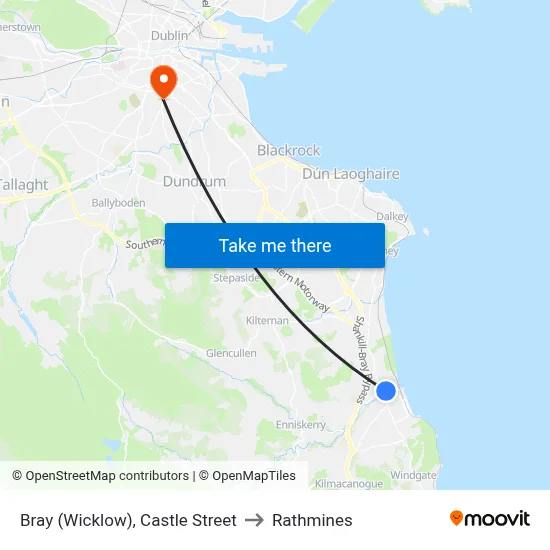 Bray (Wicklow), Castle Street to Rathmines map