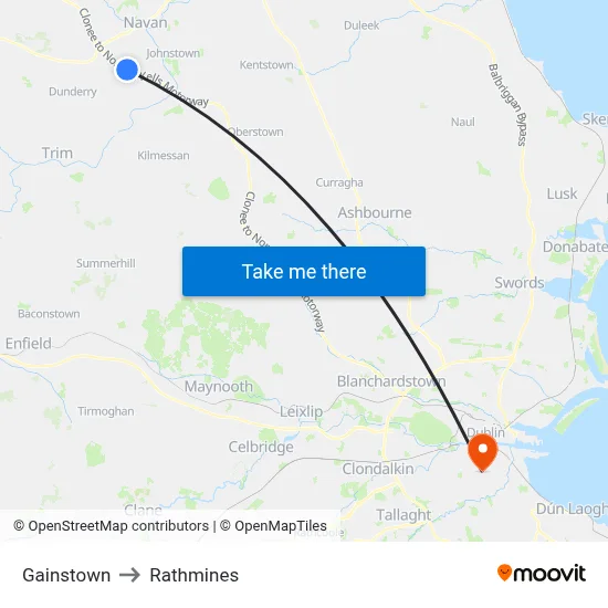 Gainstown to Rathmines map
