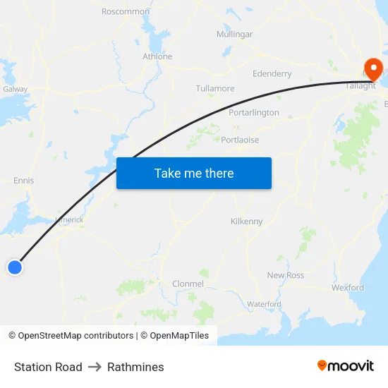 Station Road to Rathmines map