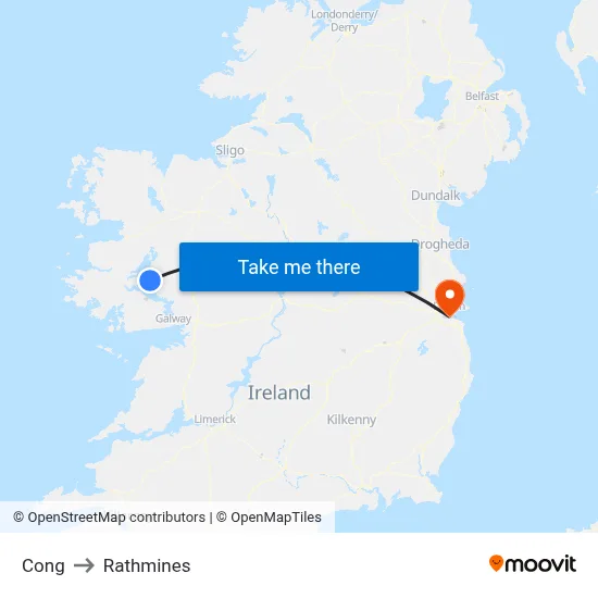 Cong to Rathmines map
