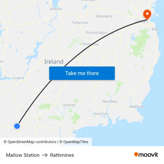 Mallow Station to Rathmines map
