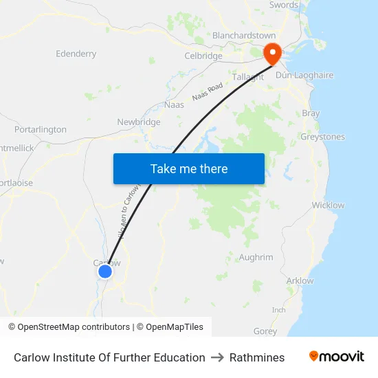 Carlow Institute Of Further Education to Rathmines map