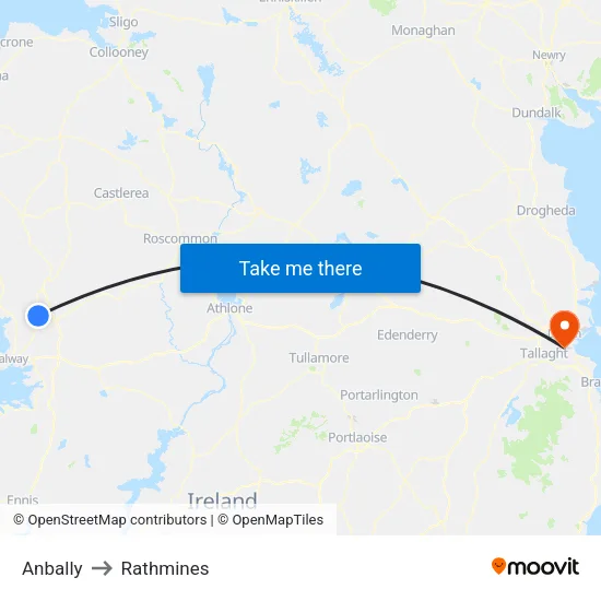 Anbally to Rathmines map