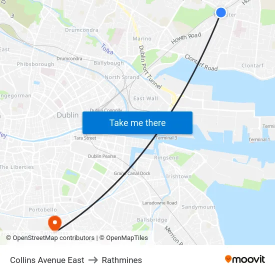 Collins Avenue East to Rathmines map