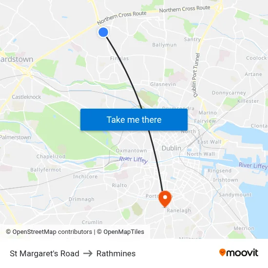 St Margaret's Road to Rathmines map