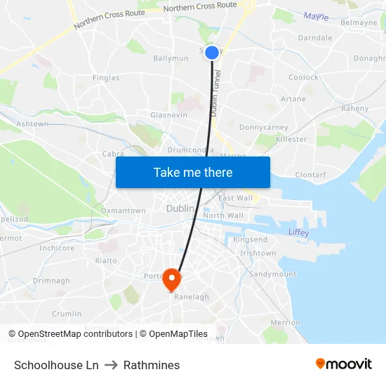 Schoolhouse Ln to Rathmines map