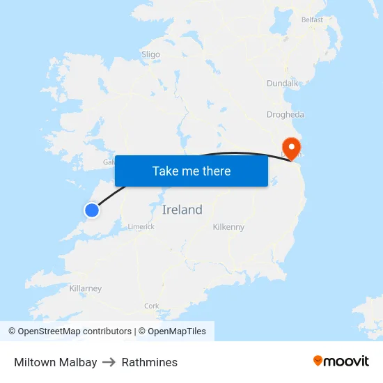 Miltown Malbay to Rathmines map