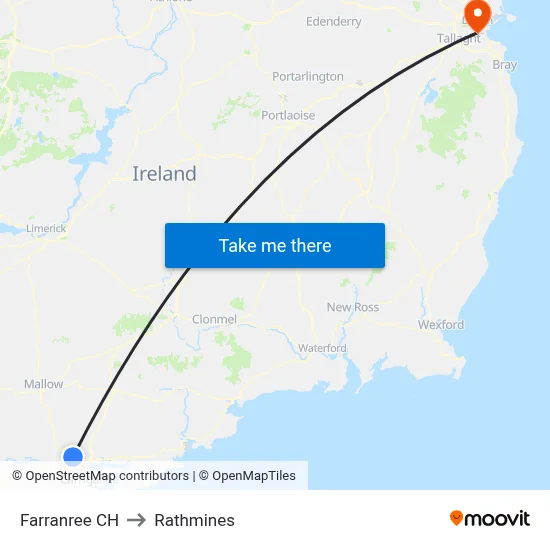 Farranree CH to Rathmines map