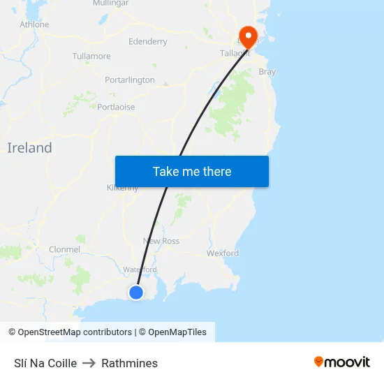 Slí Na Coille to Rathmines map