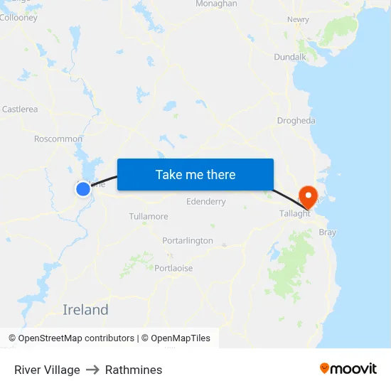 River Village to Rathmines map