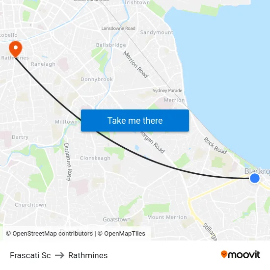 Frascati Sc to Rathmines map