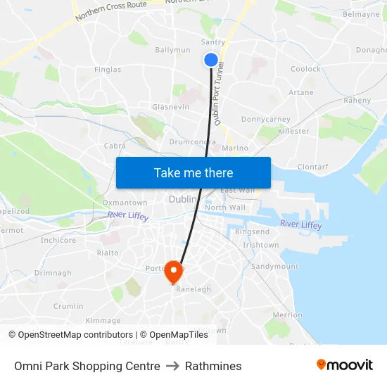 Omni Park Shopping Centre to Rathmines map